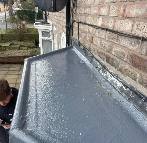 Flat roofing work