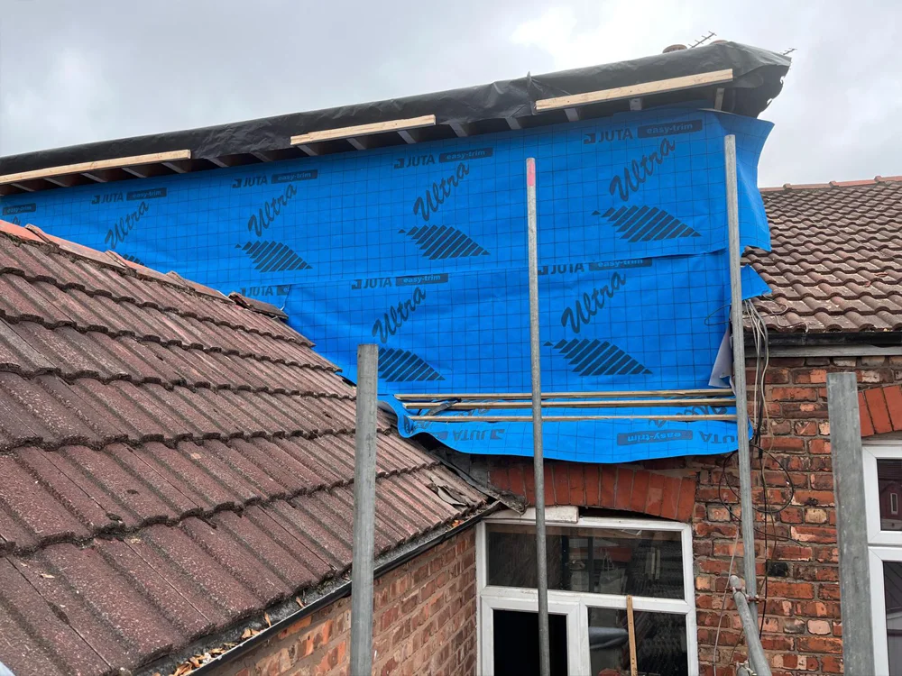 New roofing project progress