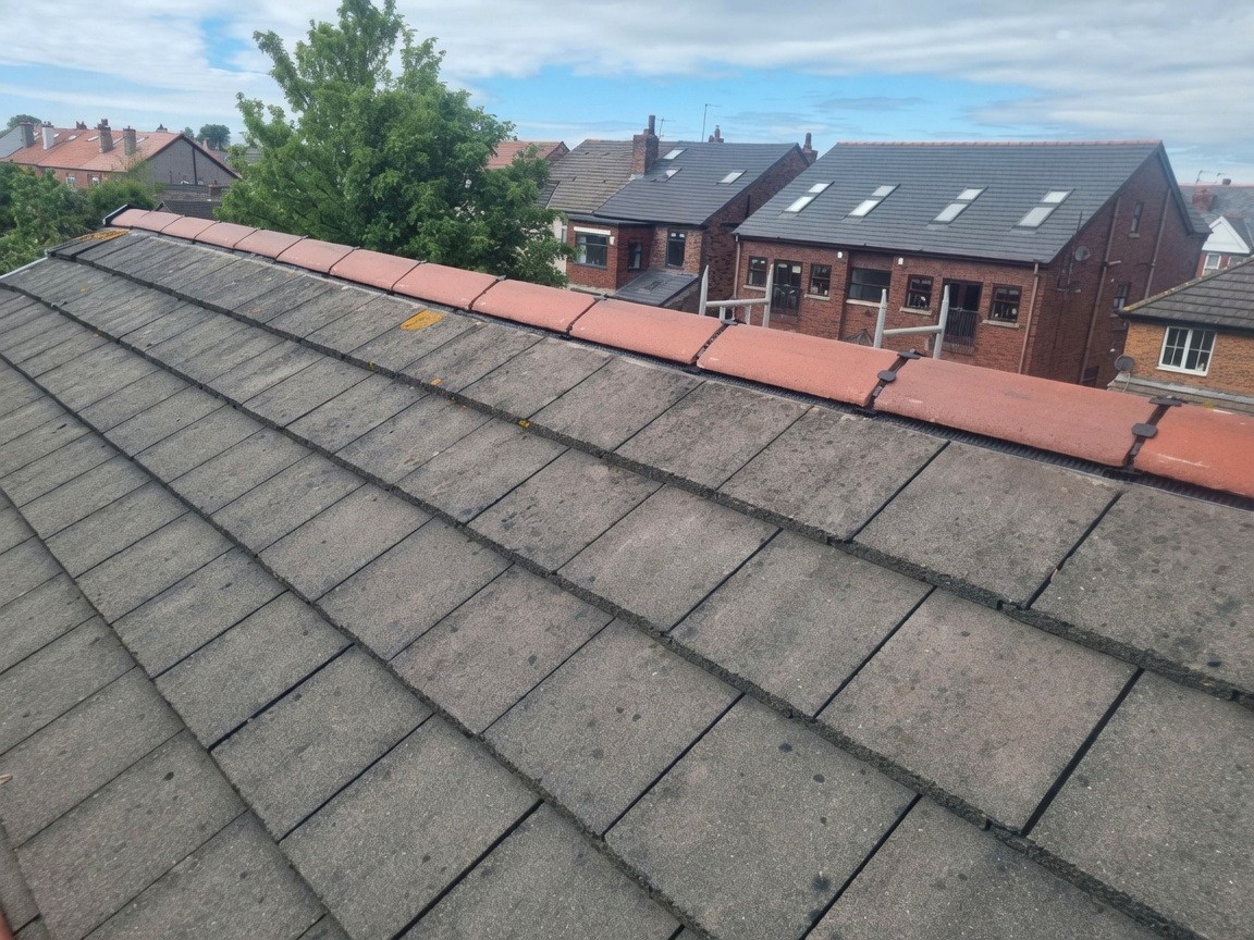 Completed ridge run across roof